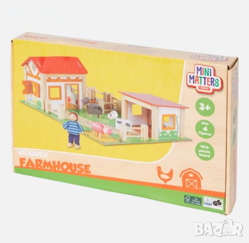 Mini Matters toys дървена ферма wooden farmhouse , снимка 2 - Конструктори - 41785184