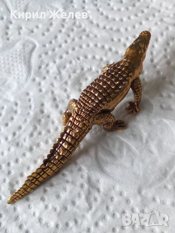 Бронзова фигурка на крокодил малка 52510, снимка 2 - Колекции - 52589527