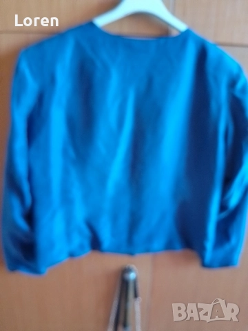 *Art of Silk*Дамски синьо тънко сако с подплънки , снимка 7 - Сака - 51492090