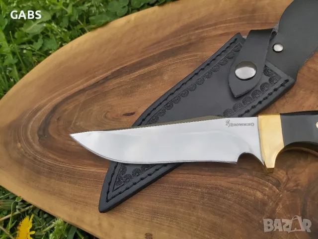 Ловен нож Browning с кожена кания,фултанг, снимка 6 - Ножове - 49962921