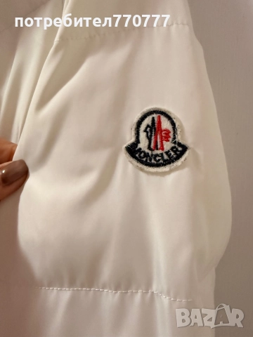 Бяло дълго яке Moncler Монклер 100% гъши пух, снимка 3 - Якета - 51921478