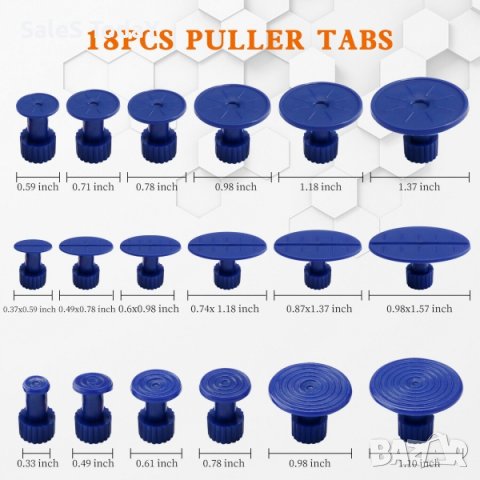 КОМПЛЕКТ ЗА ПРЕМАХВАНЕ НА ВДЛЪБНАТИНИ ПО КУПЕТО НА АВТОМОБИЛА, ИНСТРУМЕНТ С 18 ПРИСТАВКИ, снимка 3 - Аксесоари и консумативи - 38994003