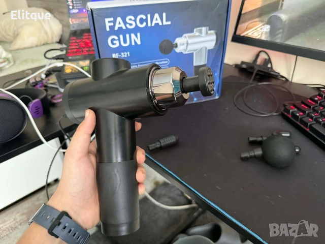 Масажиращ уред за мускули 4 в 1 , Fascial Gun HG-320, снимка 3 - Масажори - 53250749