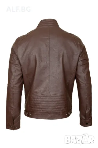 Мъжко кафяво кожено яке – 3481, снимка 2 - Якета - 48972971