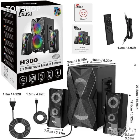 PC игрална система високоговорители със субуфер Bluetooth мултимедийни, снимка 6 - Аудиосистеми - 49970917