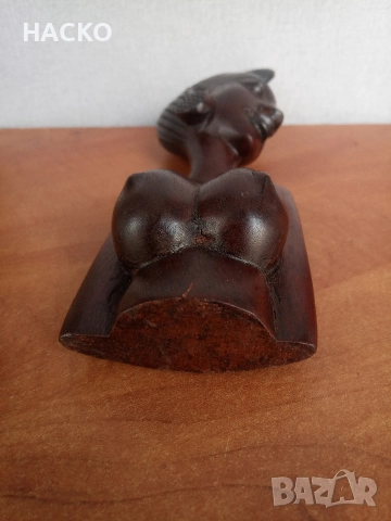 Африканска Ръчно Изработена Дървена Статуетка от Червено Дърво 1994 г. Того, снимка 8 - Статуетки - 52651523