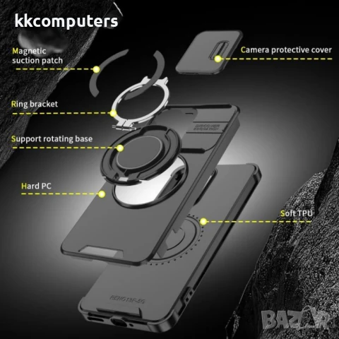OPPO Reno13 F 4G / 5G Sliding Camshield Удароустойчив Ring Holder Калъф и Протектор, снимка 9 - Калъфи, кейсове - 50937583