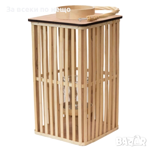 Дървен фенер с дръжка, 3 размера Код P1122, снимка 3 - Декорация за дома - 51686549