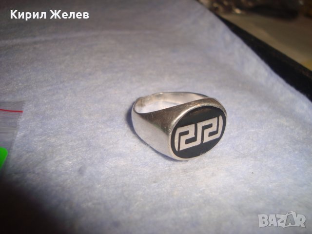СРЕБЪРЕН СТАР ЕМАЙЛИРАН КЛАСИЧЕСКИ АРТ ПРЪСТЕН СРЕБРО 925 РЪЧНА ИЗРАБОТКА ВЕРСАЧЕ 25996, снимка 2 - Пръстени - 35950893