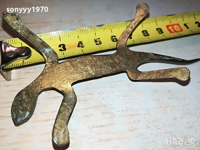 САЛАМАНДЪР-МЕД МЕСИНГ 11Х6см-ВНОС ФРАНЦИЯ M0306231915, снимка 14 - Антикварни и старинни предмети - 40938409