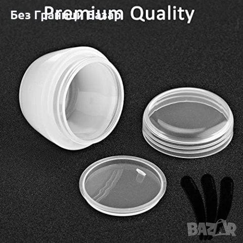 Нови 20 броя празни козметични бурканчета 10 мл с капак + 3 шпатулички, снимка 4 - Други - 53282722