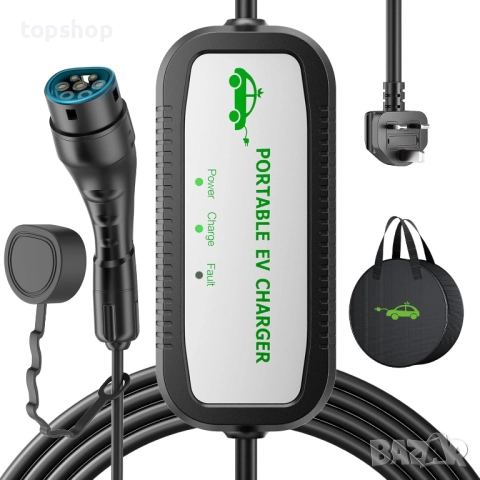 EVJUICION Кабел за зареждане на електрически автомобили тип 2 към 3-пинов щепсел 8M, 10A 3-пинов ...