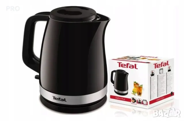 Електрическа кана Tefal KO150F30, 2400W, 1.5 литра, 360 градуса, ON/OFF, Безкабелна, Черен/Инокс, снимка 4 - Кани - 49244984