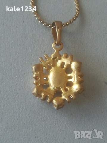 Ретро колие. Висулка. Позлата. Кристали. Бижу , снимка 6 - Колиета, медальони, синджири - 41964493