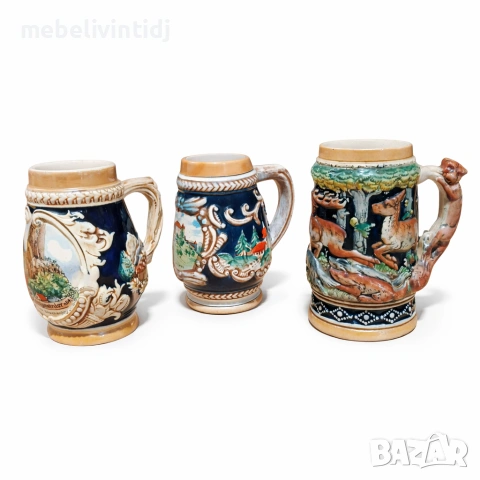 Германски бирени халби с релефна декорация