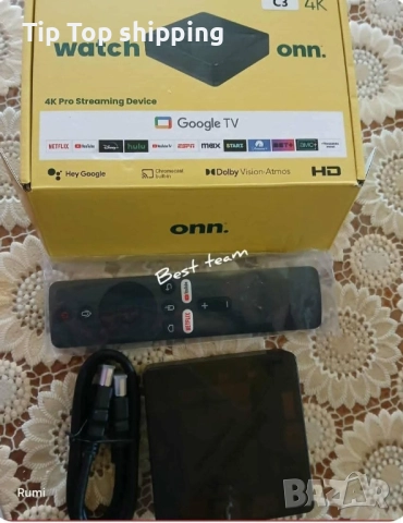 TV Box Onn 4K Pro, H313, с Google TV, Android 14, 3GB RAM, 32GB, Wi-Fi 6