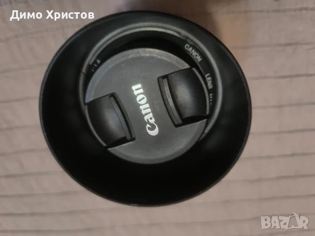 Продавам обектив Canon EF 50mm f/1.4 USM + сенник, капачки и UV филтър, снимка 4 - Обективи и филтри - 56005148