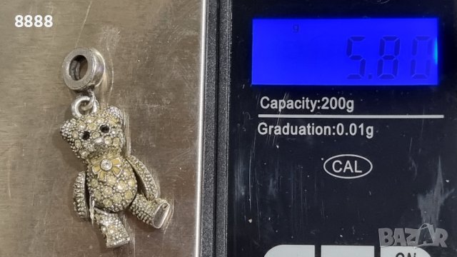 Колекционерско сребърно мече талисман , снимка 8 - Колиета, медальони, синджири - 44280099