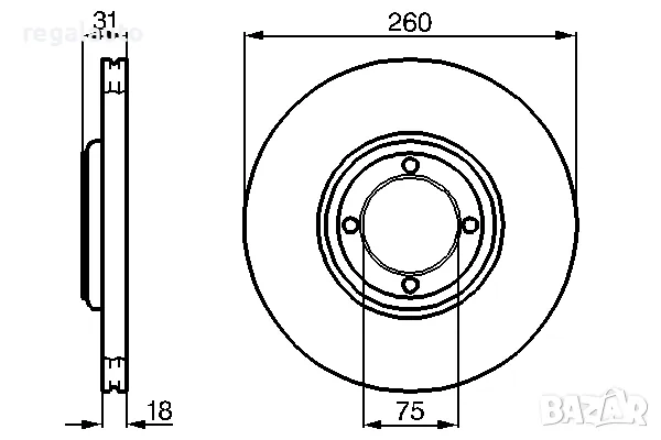 BG2554,BG9533251A,B21233251,предни спирачни дискове MAZDA 323 F IV,323 III,1985-1993, снимка 2 - Части - 49596959