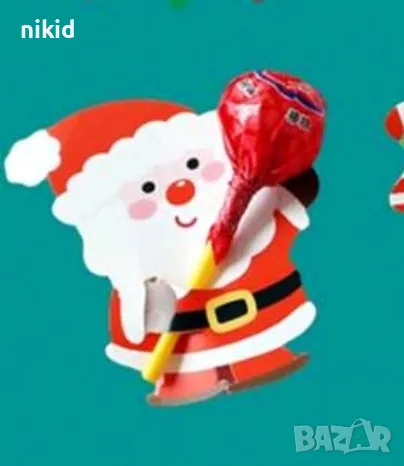 Коледни пингвин дядо коледа човече снежен 25 бр картонени парти поставки за близалки рожден ден , снимка 4 - Други - 23132230