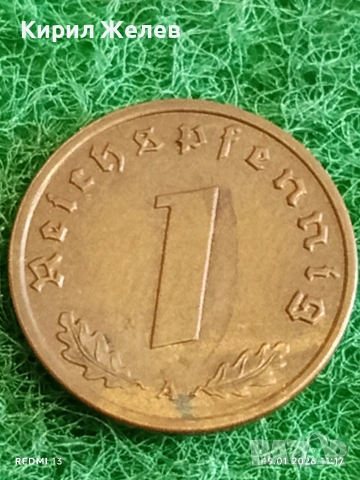 Две монети 1 райхсфенинг 1939г. Трети Райх Германия с свастика 53311, снимка 2 - Нумизматика и бонистика - 53148589