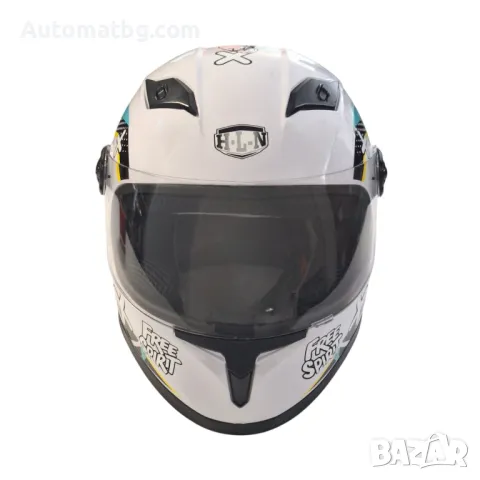 Детска каска Automat, Пистова, Бял гланц, За момичета, снимка 3 - Аксесоари и консумативи - 49485588
