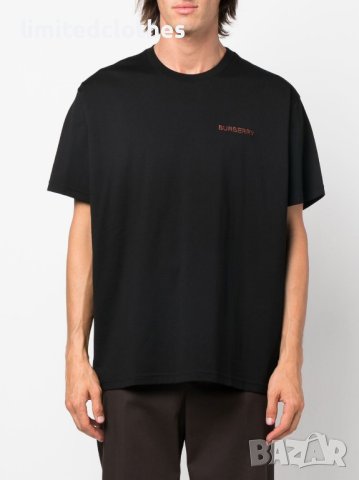 BURBERRY Black Magna TB Embroidered Logo Мъжка Тениска size M и XXL, снимка 4 - Тениски - 40407987