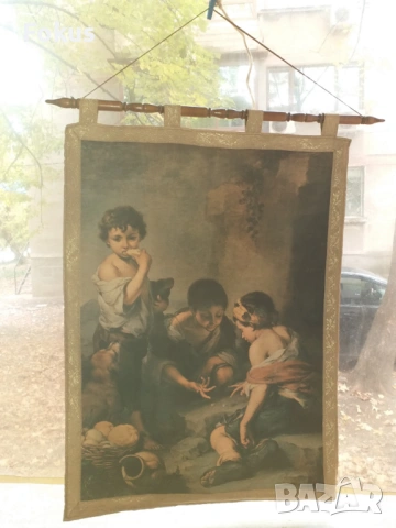 Деца играят на барбут - Картина на плат щампа репродукция