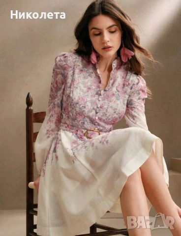 Разкроена рокля Флора, снимка 3 - Рокли - 50601190