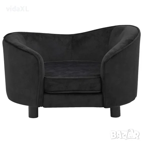 vidaXL Кучешки диван, черен, 69x49x40 см, плюш, снимка 3 - За кучета - 56146235