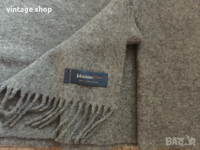 Мъжки шал Johnstons of Elgin, агнешка вълна, снимка 7 - Шалове - 56313019