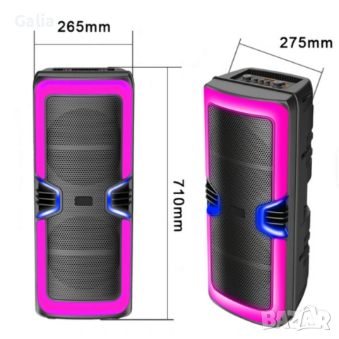 Bluetooth караоке тонколона с Led осветление, снимка 4 - Тонколони - 53717398