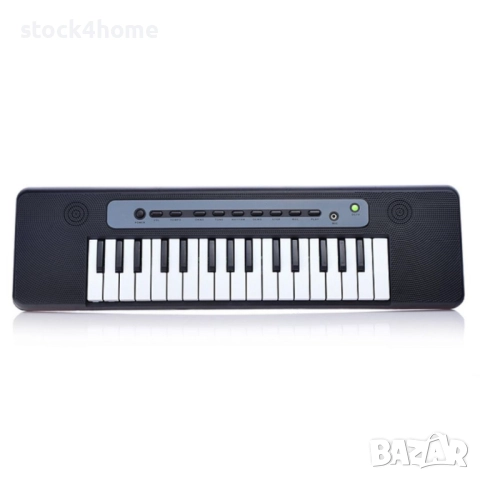 Детска йоника с микрофон, 32 клавиша, USB свързване, Размер: 47.5 см х 13.5 см, Цвят: Черен , снимка 4 - Музикални играчки - 52844678