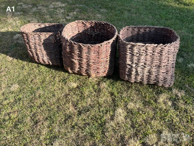 Стари плетени кошове. , снимка 2 - Антикварни и старинни предмети - 50692904