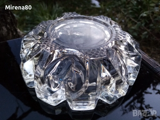 Ретро стъклен пепелник, снимка 4 - Антикварни и старинни предмети - 52940489