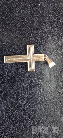 Сребърен ланец със сребърна висулка кръст, снимка 7 - Колиета, медальони, синджири - 52070691