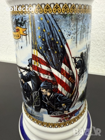 Колекционерска порцеланова халба -История на Америка. №7547, снимка 8 - Колекции - 52220241