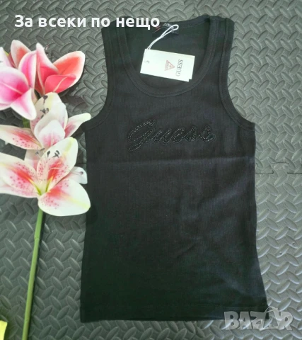 Guess Дамски Летен Мек Памучен Рипсен Потник Гес - 3 Налични Цвята Код VL-111, снимка 6 - Потници - 50919477