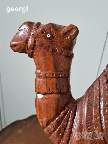 дървена статуетка на камила дърворезба 3/4, снимка 5 - Статуетки - 48889272