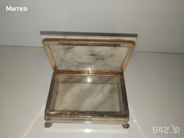 Ретро мраморна кутийка за бижута, снимка 5 - Антикварни и старинни предмети - 52678381