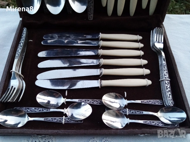 Винтидж комплект прибори - СССР нов !, снимка 3 - Прибори за хранене, готвене и сервиране - 53728238