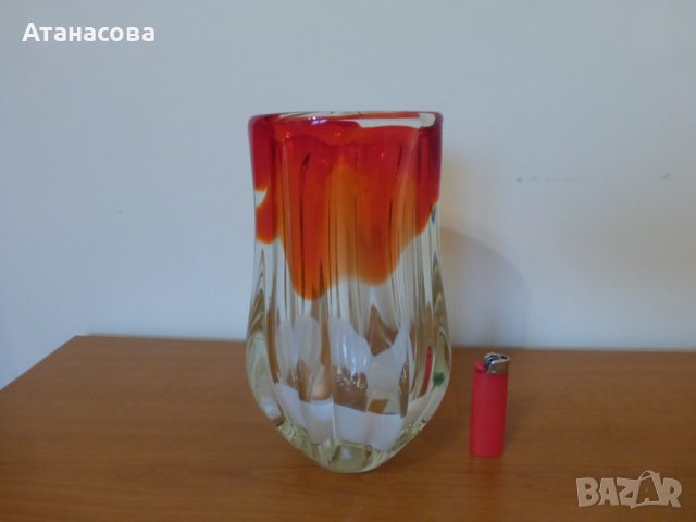 Стъклена ваза Мурано, снимка 9 - Вази - 42093573
