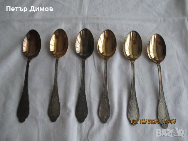 Продавам комплект позлатени лъжици, снимка 2 - Прибори за хранене, готвене и сервиране - 48197544
