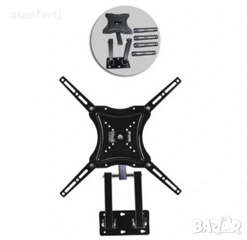 ​📺 Универсална Стойка за Стена за Телевизор (14-55 инча) – Накланяща се и въртяща се, снимка 3 - Телевизори - 53105289