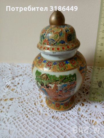 Азиатска купа, ваза с капаче, снимка 2 - Вази - 34229669