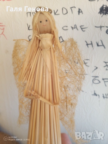 Статуетка Ангел от слама, снимка 3 - Статуетки - 53072522