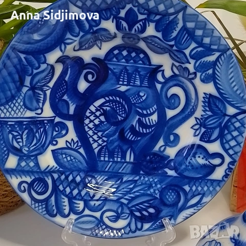 Руски порцелан ЛФЗ ваза и чиния, снимка 2 - Вази - 53051292