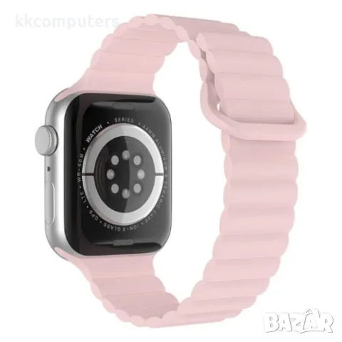 Силиконова каишка bSmart Ocean с магнитно закопчаване, за часовник Apple iWatch 42/44/45/46/49mm, Бл, снимка 2 - Каишки за часовници - 50285721