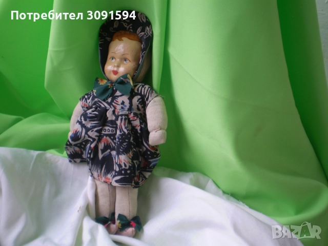 Стара кукла лице папиемаше тяло плат , снимка 4 - Колекции - 51735214