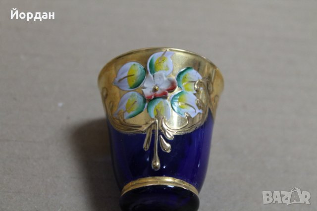 Стъклена чаша с позлата Бохемия , снимка 7 - Сервизи - 35713829